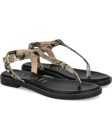 MYSOFT SANDALIAS ESCLAVAS 26M035 CON DETALLE DE TIRAS NEGRO