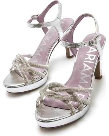 MARIA MARE SANDALIAS DE TACÓN CON TIRAS ENTRELAZADAS Y PLATAFORMA MODELO 68687 PLATA