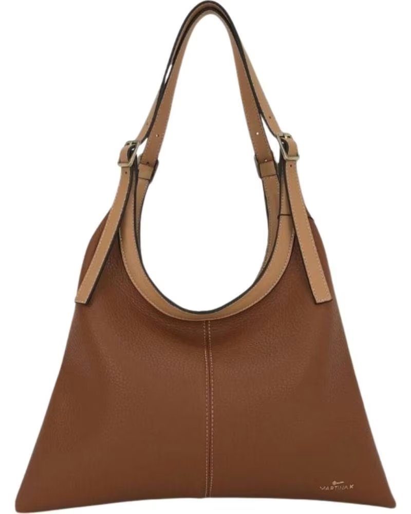MARTINA K MARTINA K SHOULDER BAG TRAPEZOIDAL DESIGN CAMEL