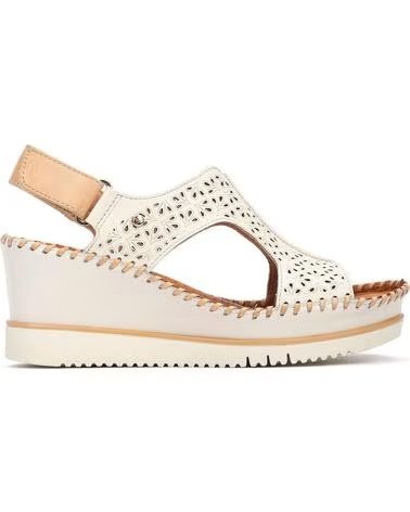 SANDALIAS DE CUÑA PIKOLINOS AGUADULCE W3Z-1623C1 CON CALADOS NATA BEIGE