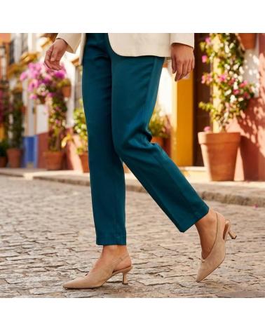 BUONAROTTI ZAPATO DESTALONADO T-5776 CON ADORNO METÁLICO BEIGE
