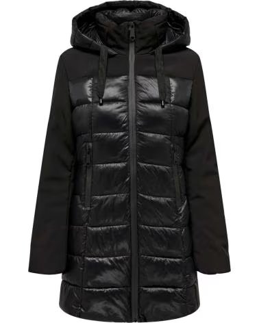 ONLY CHAQUETA ACOLCHADA CON CAPUCHA Y CIERRE DE CREMALLERA NEGRO