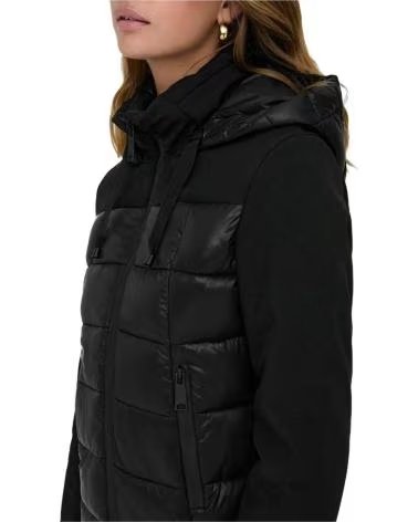 ONLY CHAQUETA ACOLCHADA CON CAPUCHA Y CIERRE DE CREMALLERA NEGRO