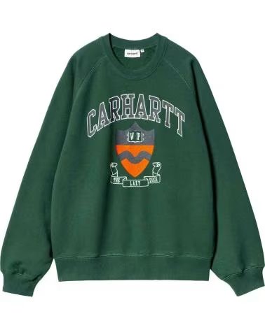 SWEATSHIRT CARHARTT WIP COM GRÁFICO UNIVERSITÁRIO VERDE