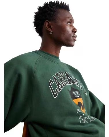 SWEATSHIRT CARHARTT WIP COM GRÁFICO UNIVERSITÁRIO VERDE