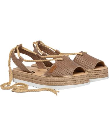 Woman Sandals EVA MAÑAS NAUTICO PIEL SERRAJE 497 TAUPE