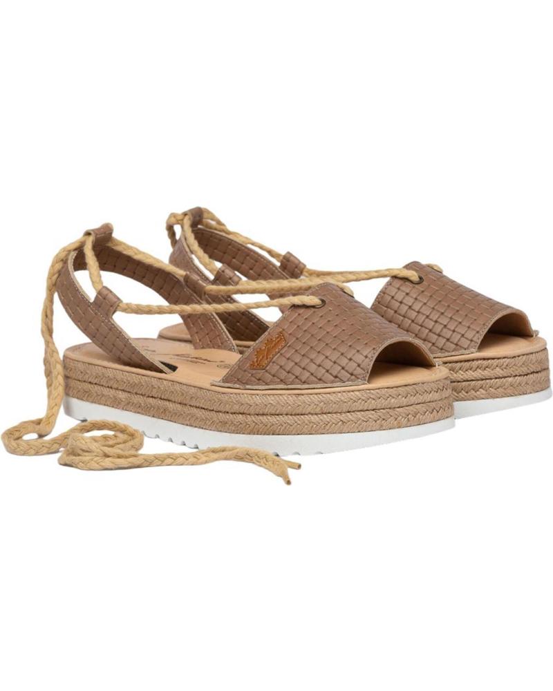 Woman Sandals EVA MAÑAS NAUTICO PIEL SERRAJE 497 TAUPE