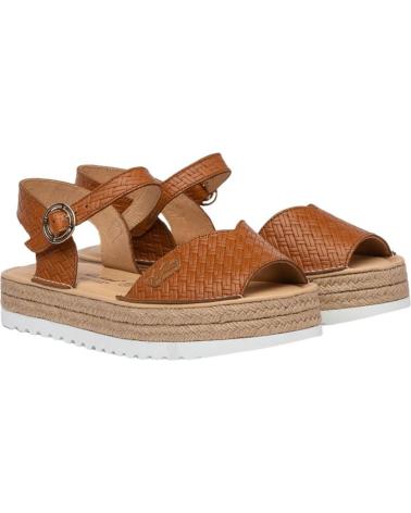 Woman Sandals EVA MAÑAS NAUTICO PIEL SERRAJE 496 CUERO