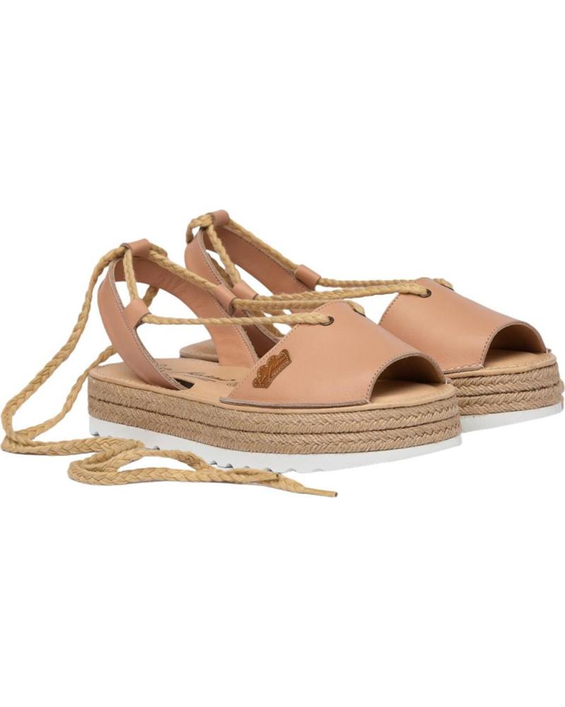 Woman Sandals EVA MAÑAS NAUTICO PIEL SERRAJE 496 NUDE
