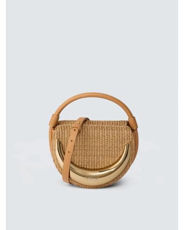 REPLAY BOLSO MUJER CIRCULAR RAFIA FW3003 MARRON CLARO
