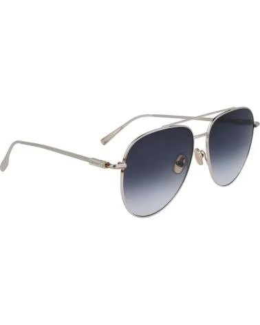 SALVATORE FERRAGAMO GAFAS DE SOL HOMBRE ESTILO PILOTO DE METAL SF308S PLATA