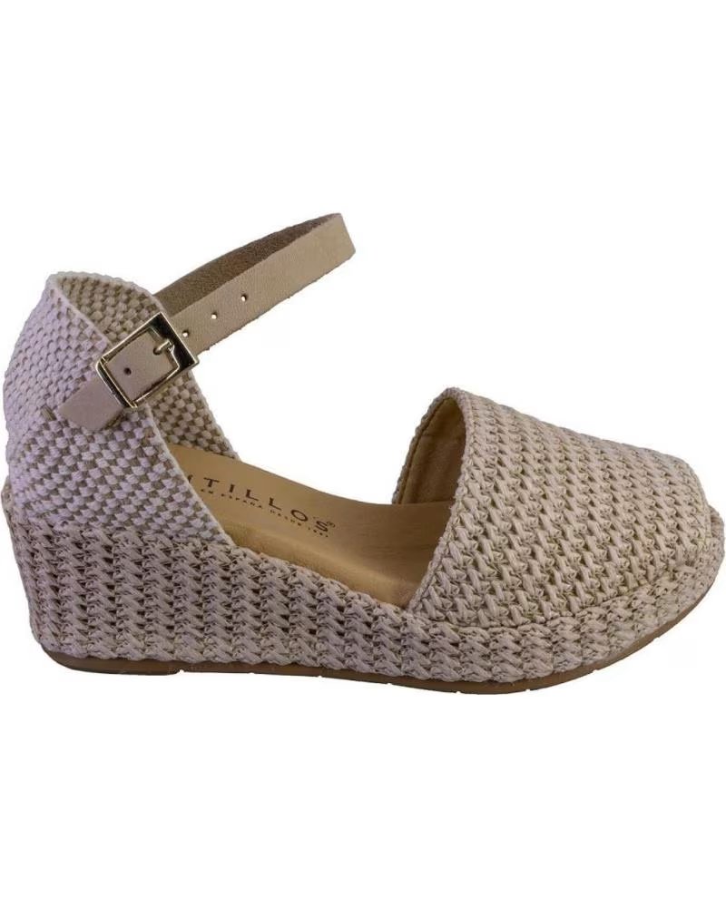 PITILLOS ESPADRILLAS PITILLOS 10560 CON ZEPPA E CHIUSURA CON FIBBIA BEIGE