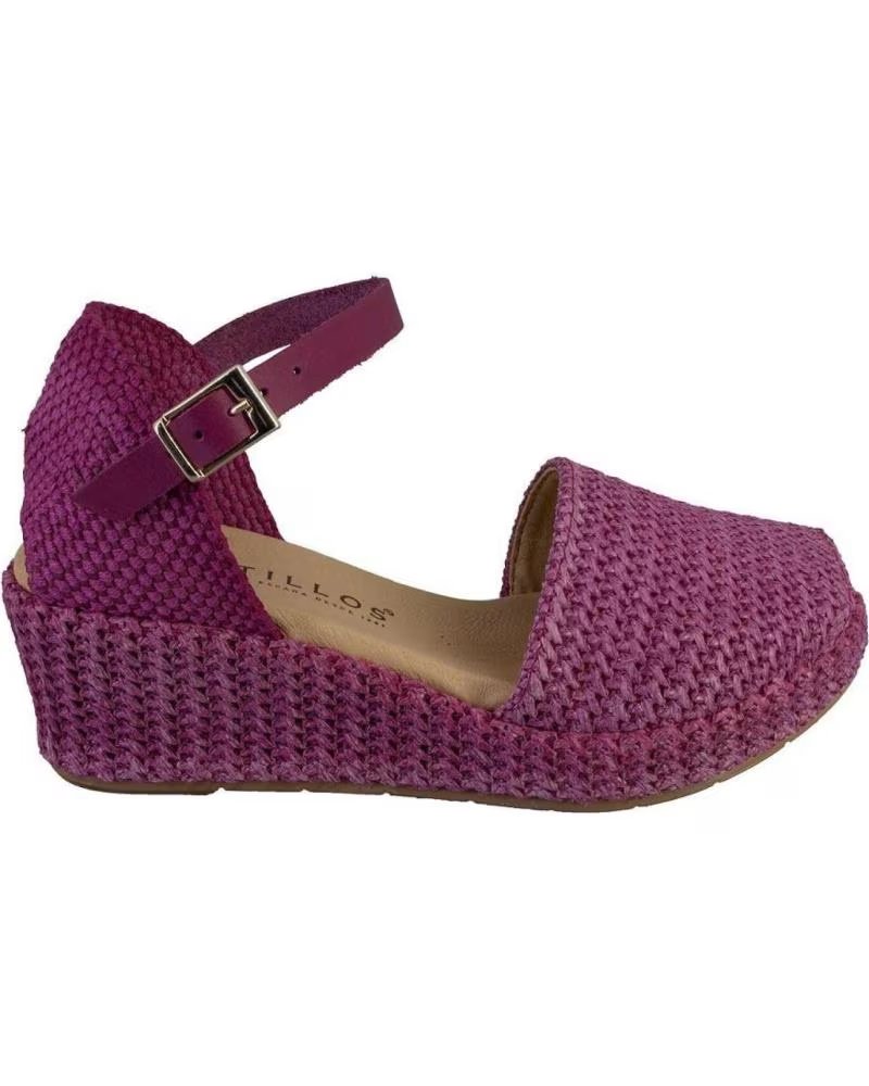PITILLOS PITILLOS 10560 WEDGE ESPADRILLES WITH BUCKLE CLOSURE FUCSIA