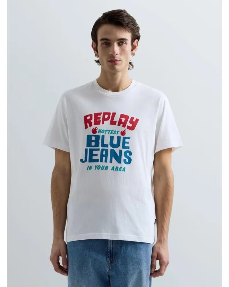 REPLAY CAMISETA HOMBRE M3354 BEIG CLARO