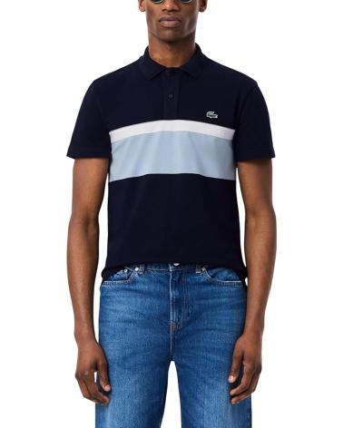 LACOSTE POLO DE MANGA CORTA CON FRANJAS EN CONTRASTE DH2706 AZUL MARINO