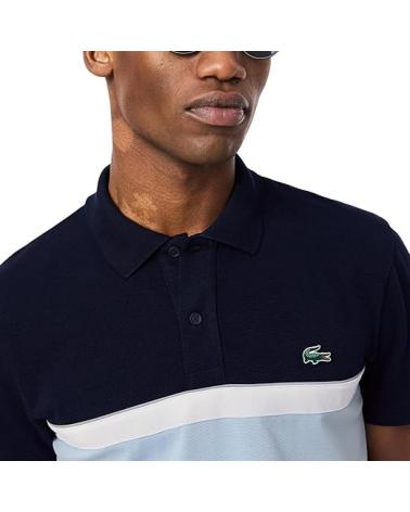 LACOSTE POLO DE MANGA CORTA CON FRANJAS EN CONTRASTE DH2706 AZUL MARINO