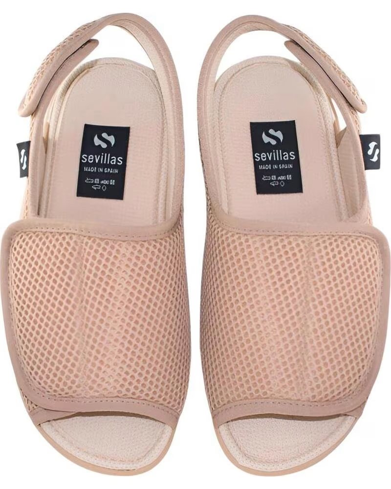 DEVALVERDE SANDALIA REJILLA ANCHO ESPECIAL 208 BEIGE