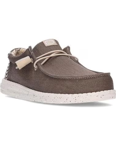 HEY DUDE BASKETS WALLY STRETCH CANVAS 40700 BROWN