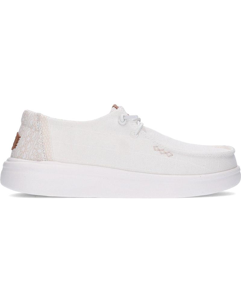 HEY DUDE ZAPATOS PARA MUJER 45274 WENDY RISE CHAMBRAY GRID WHITE
