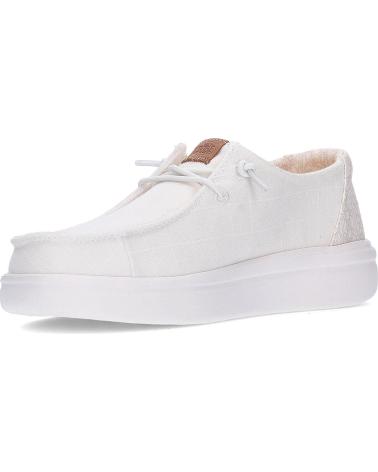 HEY DUDE ZAPATOS PARA MUJER 45274 WENDY RISE CHAMBRAY GRID WHITE
