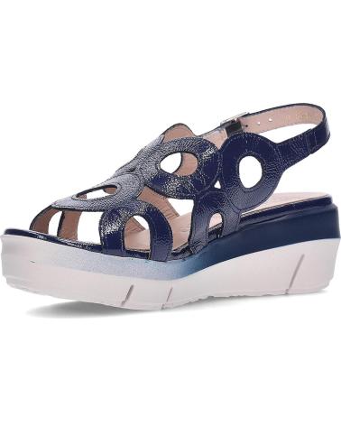 WONDERS SANDALIA D-8282 CON CUÑA Y DISEÑO CALADO AZUL