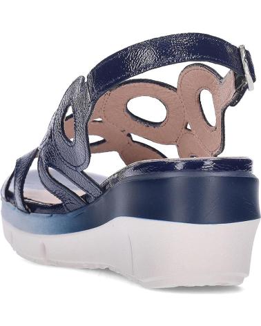 WONDERS SANDALIA D-8282 CON CUÑA Y DISEÑO CALADO AZUL