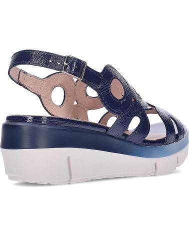 WONDERS SANDALIA D-8282 CON CUÑA Y DISEÑO CALADO AZUL