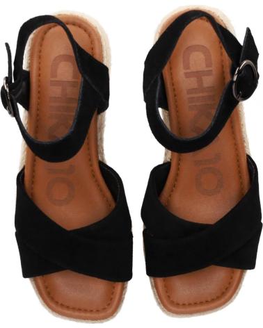 CHIKA10 SANDALIA PLATAFORMA CON CUÑA Y TIRAS CRUZADAS NEGRO-BLACK