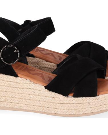 CHIKA10 SANDALIA PLATAFORMA CON CUÑA Y TIRAS CRUZADAS NEGRO-BLACK