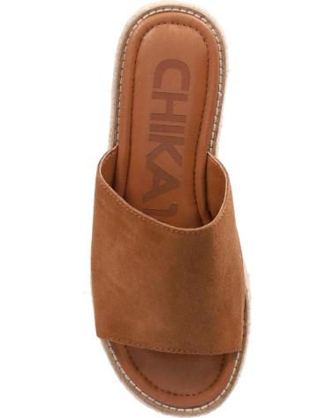 CHIKA10 SANDALIAS BONNA PLATAFORMA CON YUTE CUERO-TAN