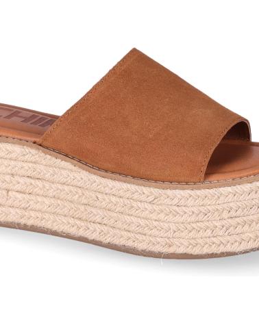 CHIKA10 SANDALIAS BONNA PLATAFORMA CON YUTE CUERO-TAN