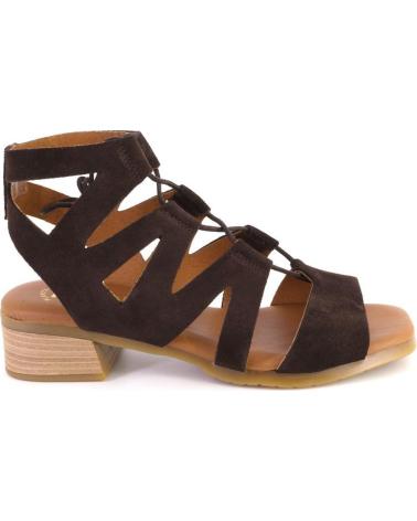 KAOLA 2682METAL SANDALIAS DE MUJER PLATINO PIEL MARRON