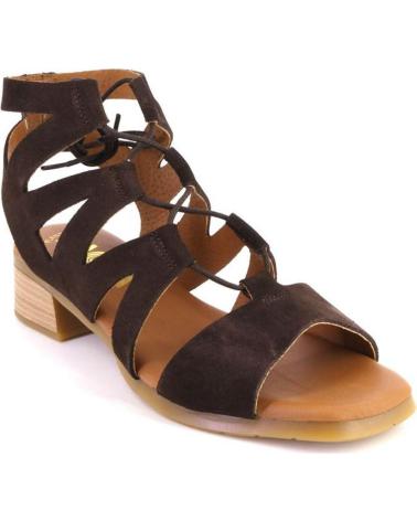 KAOLA 2682METAL SANDALIAS DE MUJER PLATINO PIEL MARRON
