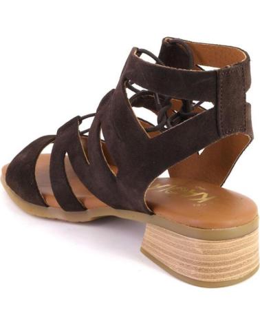 KAOLA 2682METAL SANDALIAS DE MUJER PLATINO PIEL MARRON