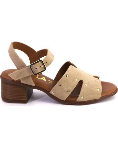 KAOLA 2736 SANDALIAS DE MUJER ANTE SERRAJE CAMEL