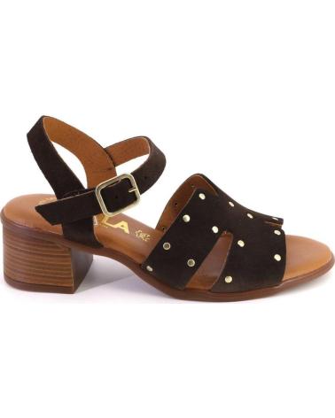 KAOLA 2736 SANDALIAS DE MUJER ANTE SERRAJE MARRON