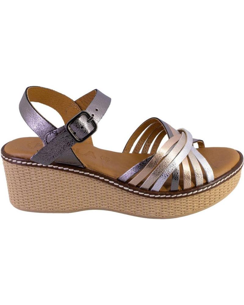 KAOLA 2655METAL SANDALIAS DE MUJER PIEL PLATINO