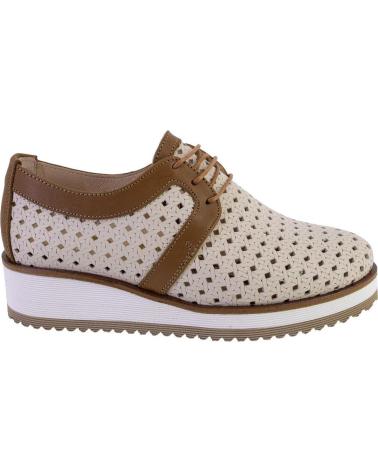 NIVAL JEREZ03 ZAPATOS CON CORDONES DE MUJER PIEL CREMA