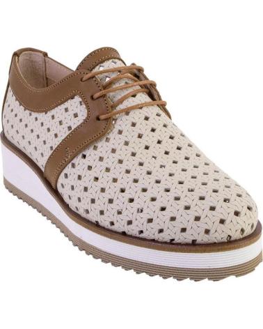 NIVAL JEREZ03 ZAPATOS CON CORDONES DE MUJER PIEL CREMA