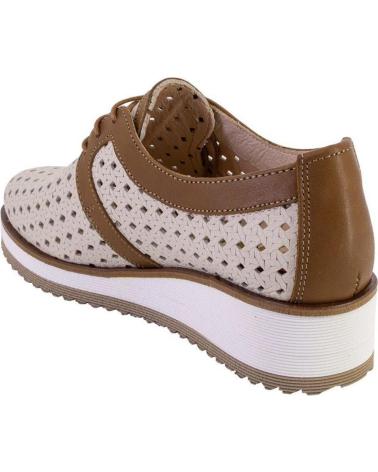 NIVAL JEREZ03 ZAPATOS CON CORDONES DE MUJER PIEL CREMA