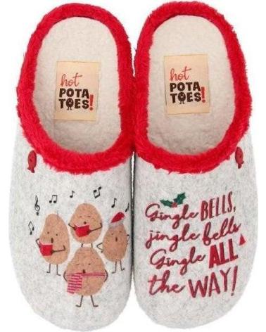 HOT POTATOES ZAPATILLAS LANDECK 61052 ESTAMPADO NAVIDEÑO BLANCO