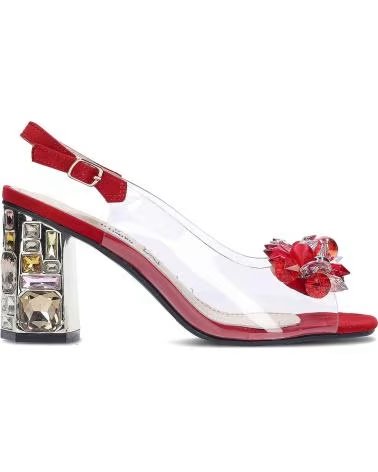 LAURA VITA SANDÁLIA MISSY 14 COM SALTO ARTÍSTICO E DETALHE FLORAL ROJO