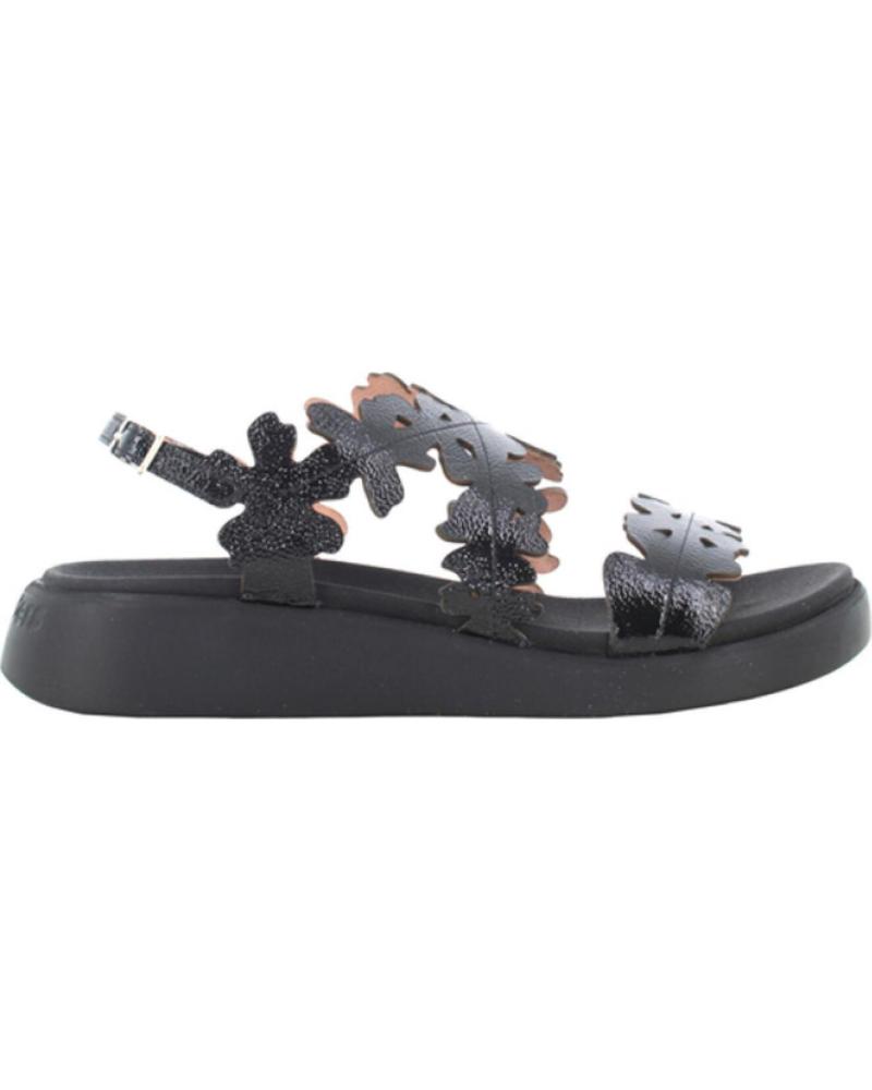 WONDERS SANDALIAS PLANAS MUJER 6551 NEGRO