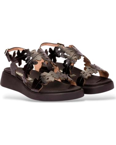 WONDERS SANDALIAS PLANAS MUJER 6551 NEGRO