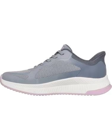 SKECHERS 117624 ZAPATILLAS CASUAL DE MUJER SLIP GRIS Y ROSA