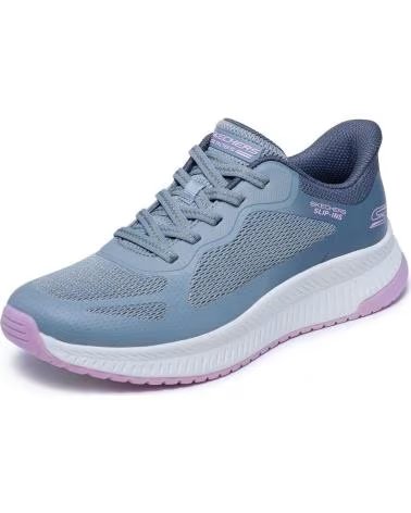 SKECHERS 117624 ZAPATILLAS CASUAL DE MUJER SLIP GRIS Y ROSA