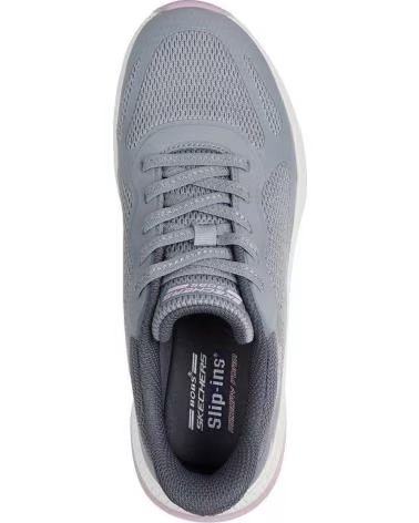 SKECHERS 117624 ZAPATILLAS CASUAL DE MUJER SLIP GRIS Y ROSA
