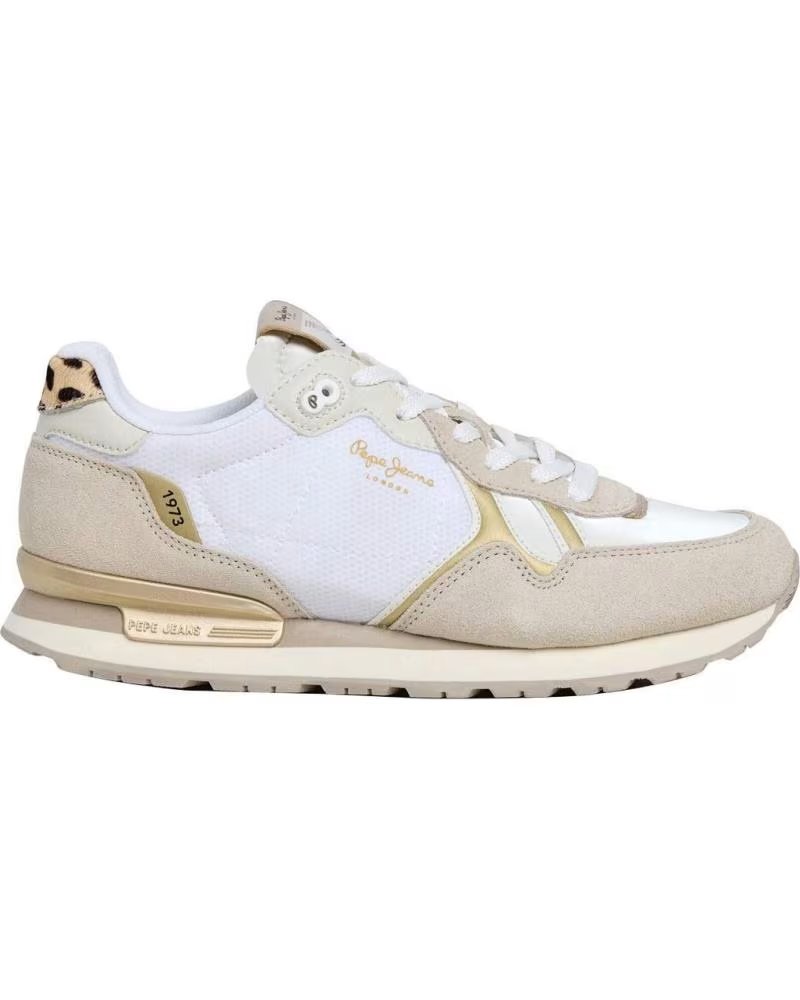 PEPE JEANS PLS400023 ZAPATILLAS CASUAL DE MUJER BLANCO Y BEI BLANCO Y BEIGE