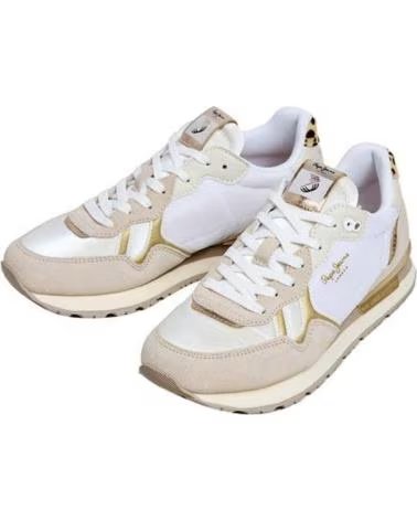 PEPE JEANS PLS400023 ZAPATILLAS CASUAL DE MUJER BLANCO Y BEI BLANCO Y BEIGE
