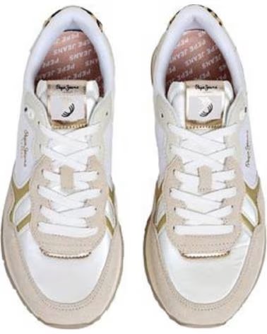 PEPE JEANS PLS400023 ZAPATILLAS CASUAL DE MUJER BLANCO Y BEI BLANCO Y BEIGE